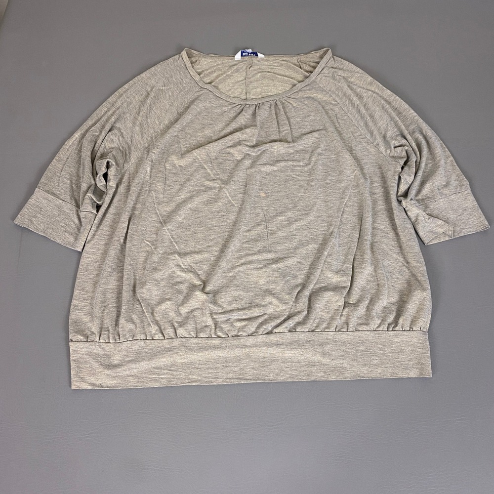 Old Navy Top Plus Size 3X Gold Metallic Shimmer 3/4 Sleeve Banded Hem *Flaw
